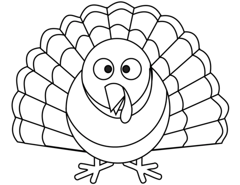 Cartoon Turkey Coloring Page